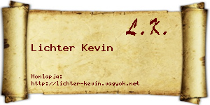Lichter Kevin névjegykártya